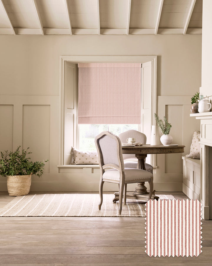 Stamford Rustic Red Stripe Made to Measure Roman Blind
