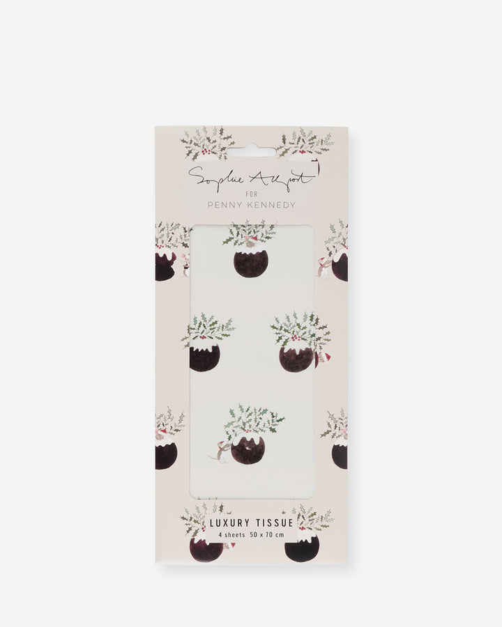 Christmas Puddings Tissue Paper (Set of 4)