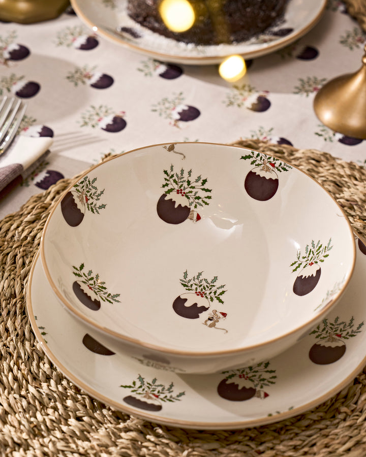 Christmas Puddings Stoneware Dessert Bowl
