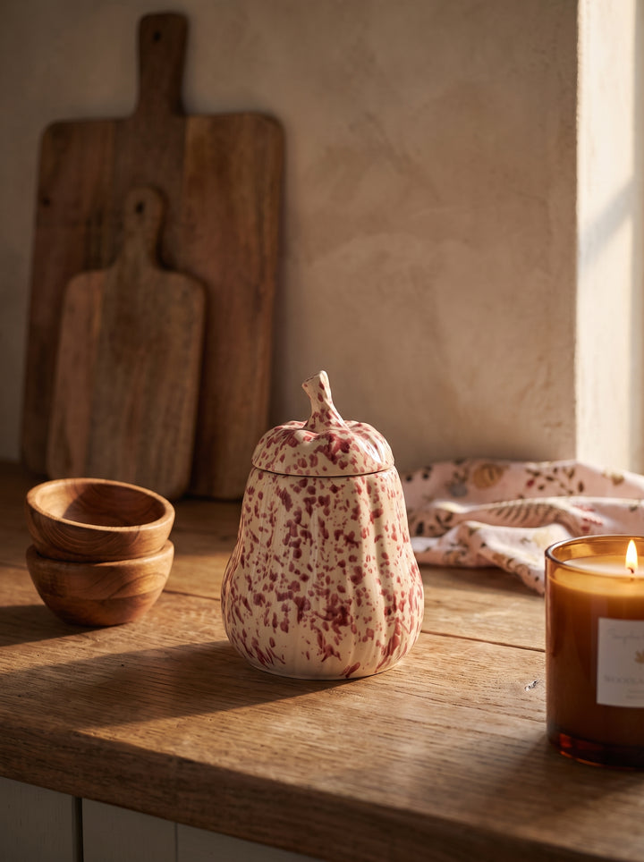 Splatter Stoneware Squash Jar