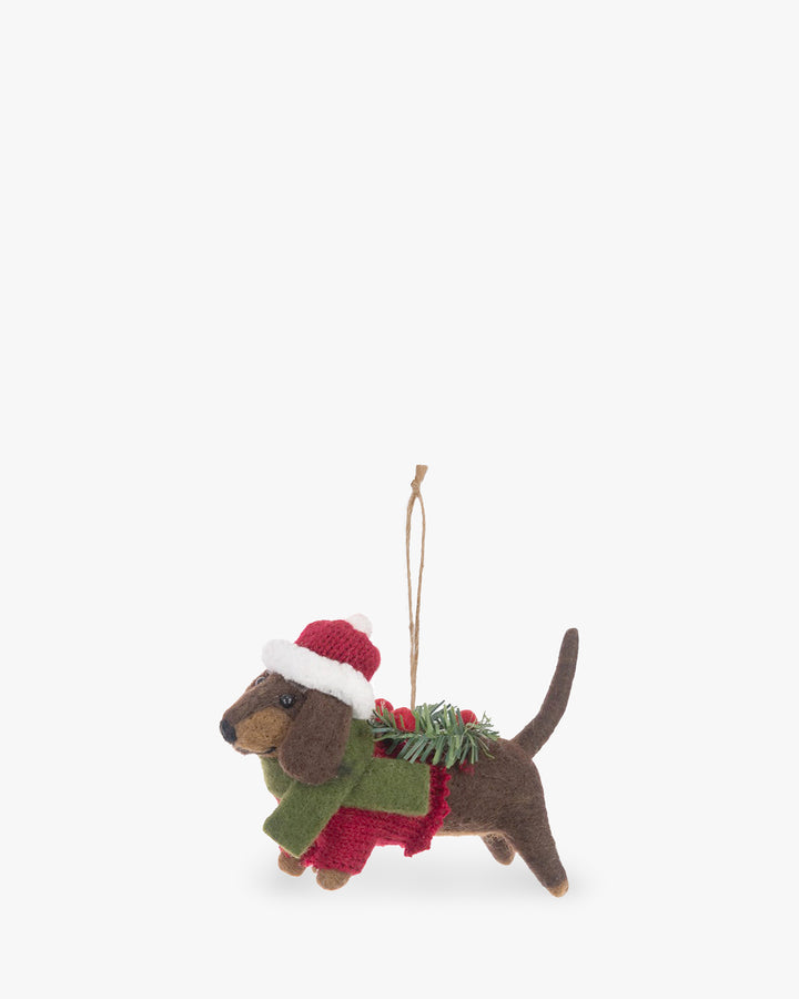 Dexter Dachshund Felt Bauble