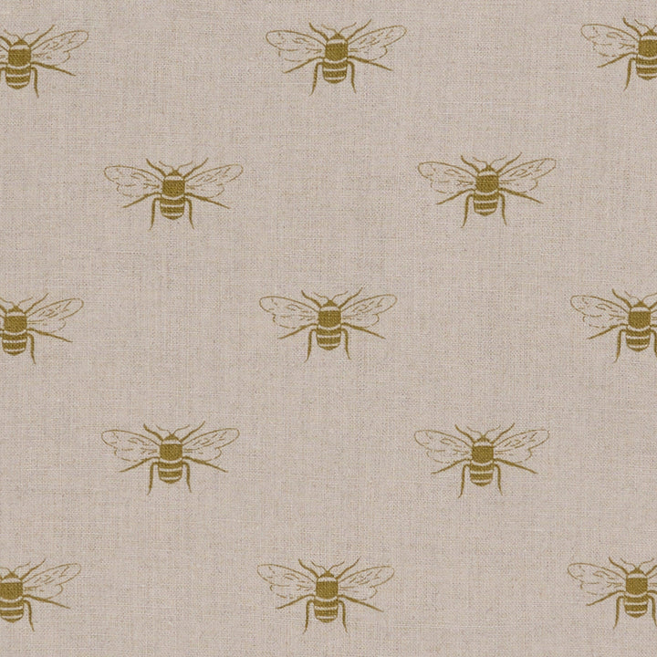 Bees Linen Fabric By The Metre
