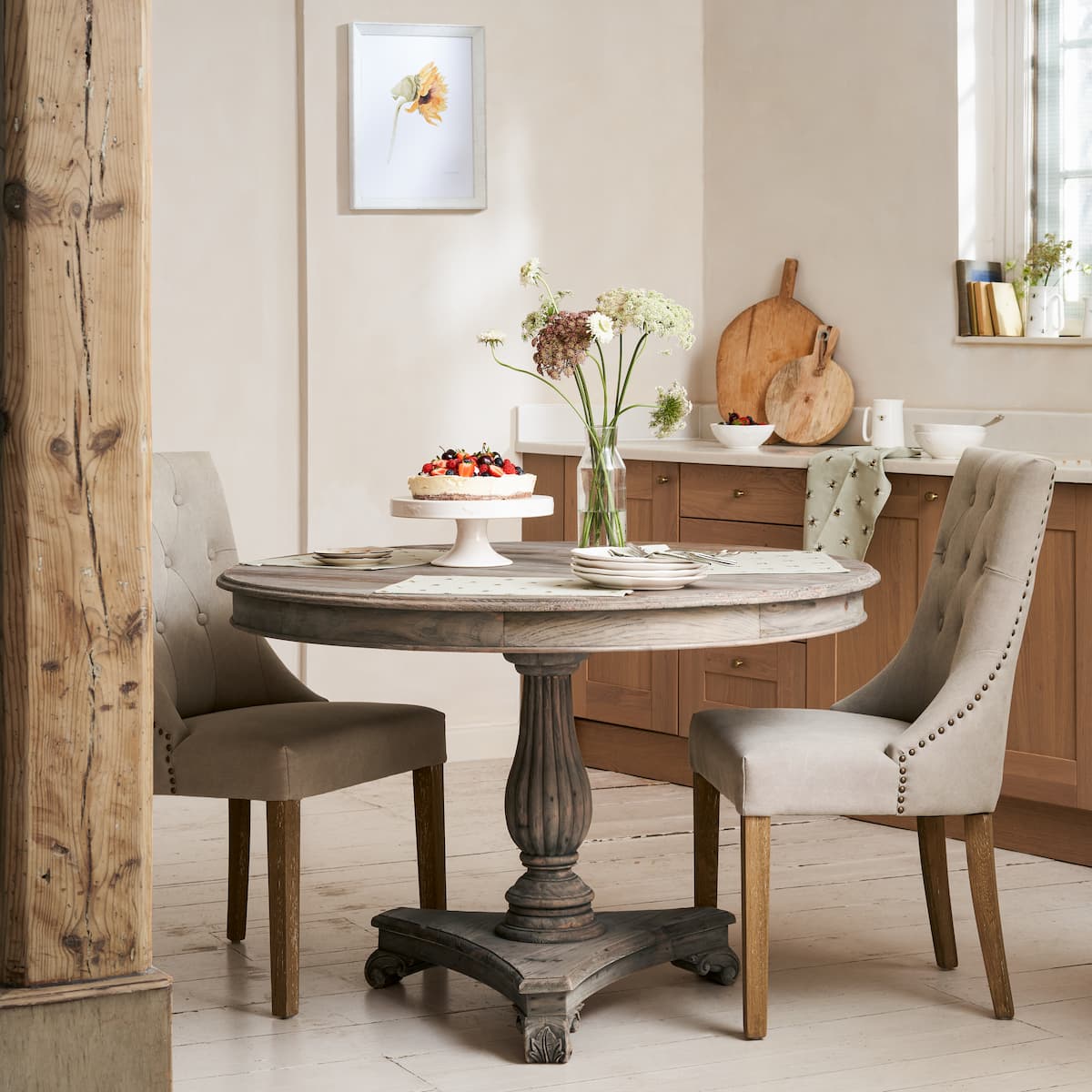 Witham Carved Round Dining Table by Sophie Allport