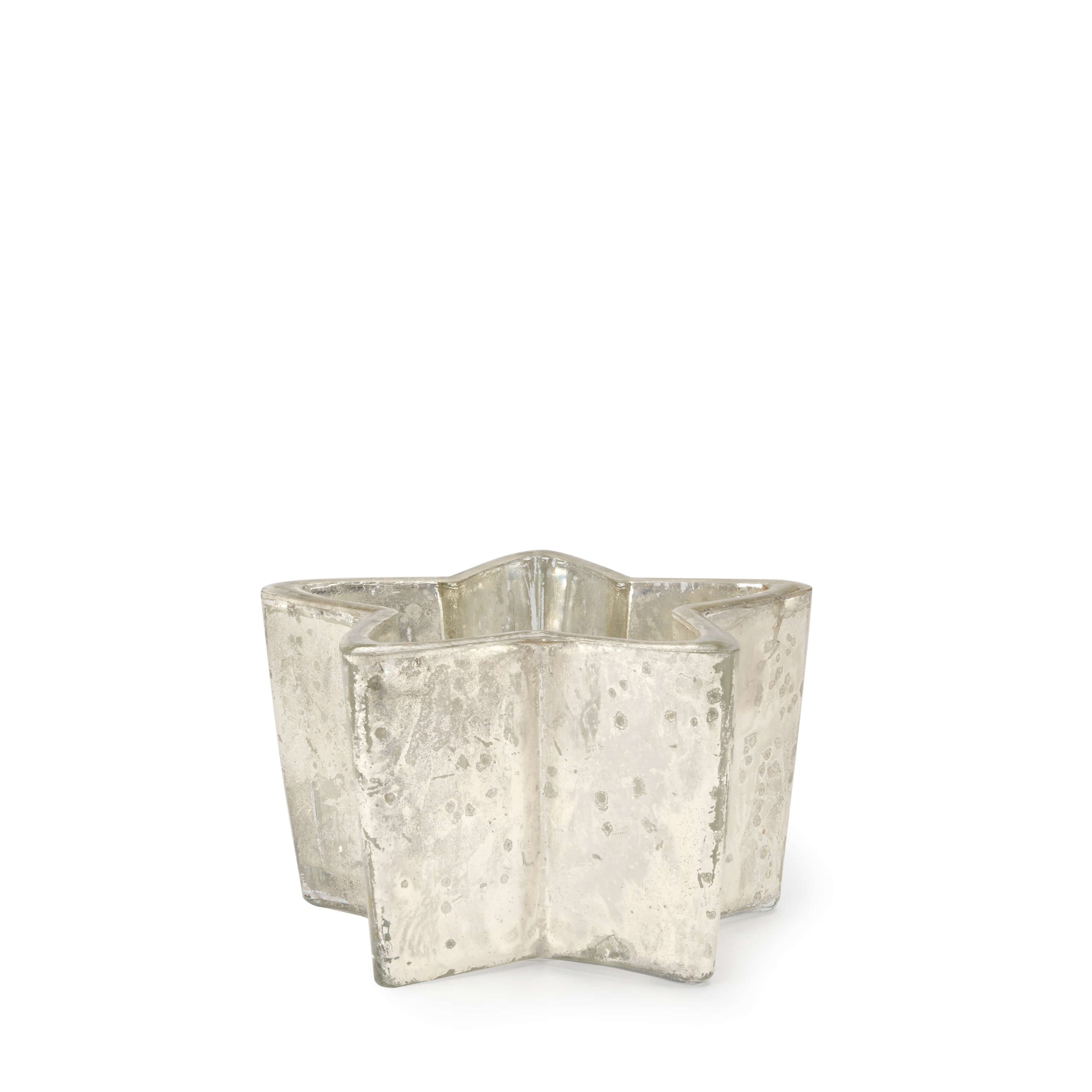Antiqued Silver Star Tea Light Holder