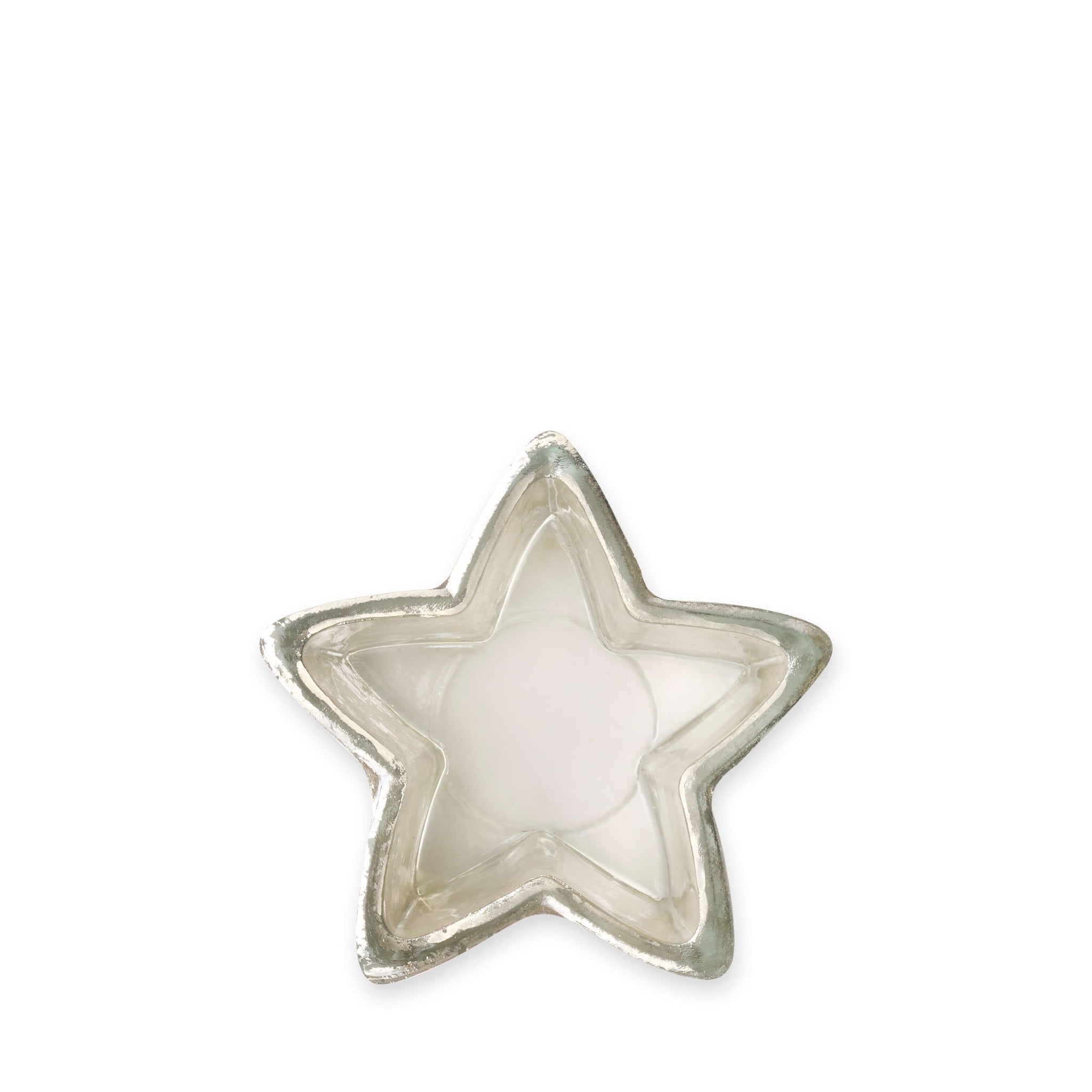 Antiqued Silver Star Tea Light Holder