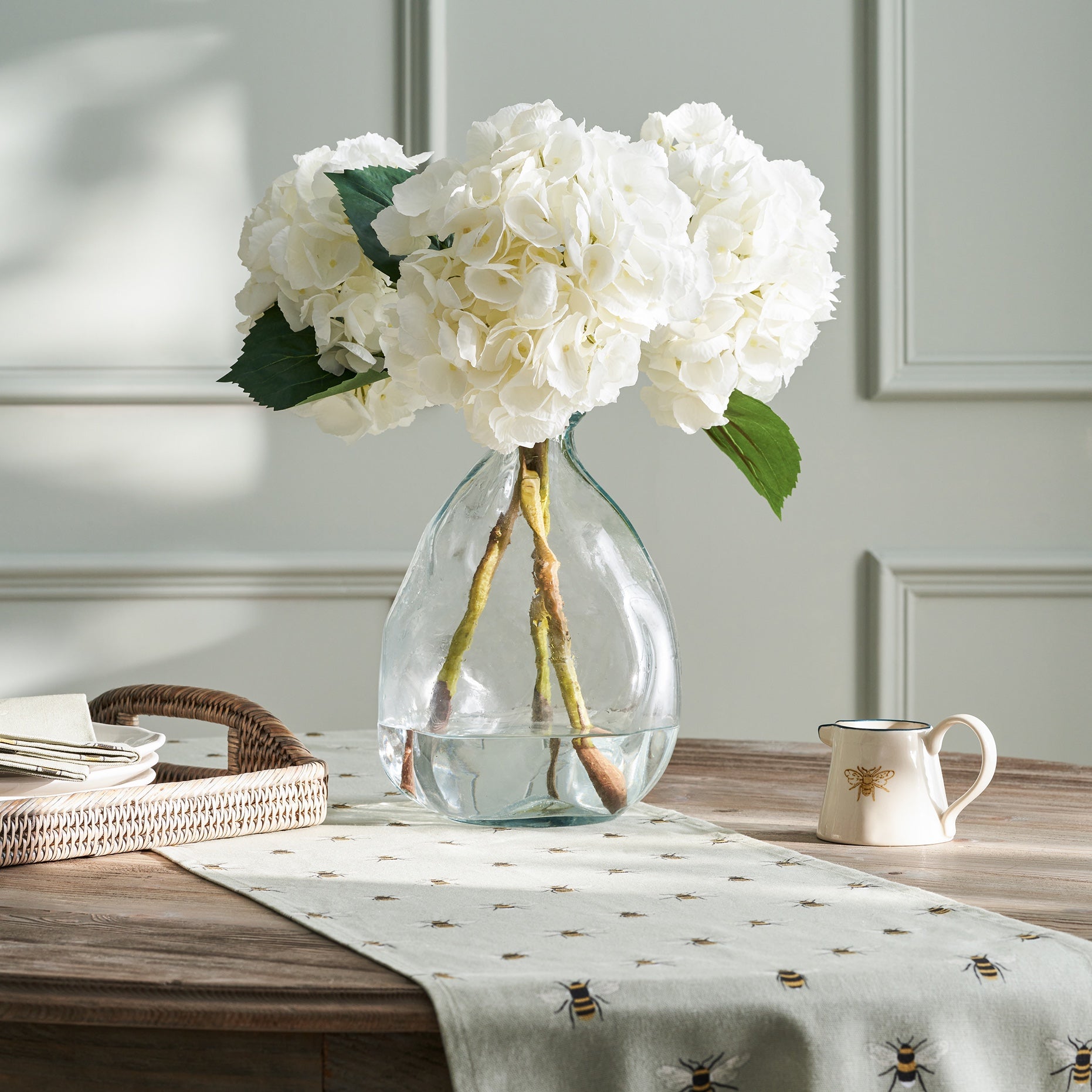 Faux Mophead Hydrangea - White by Sophie Allport