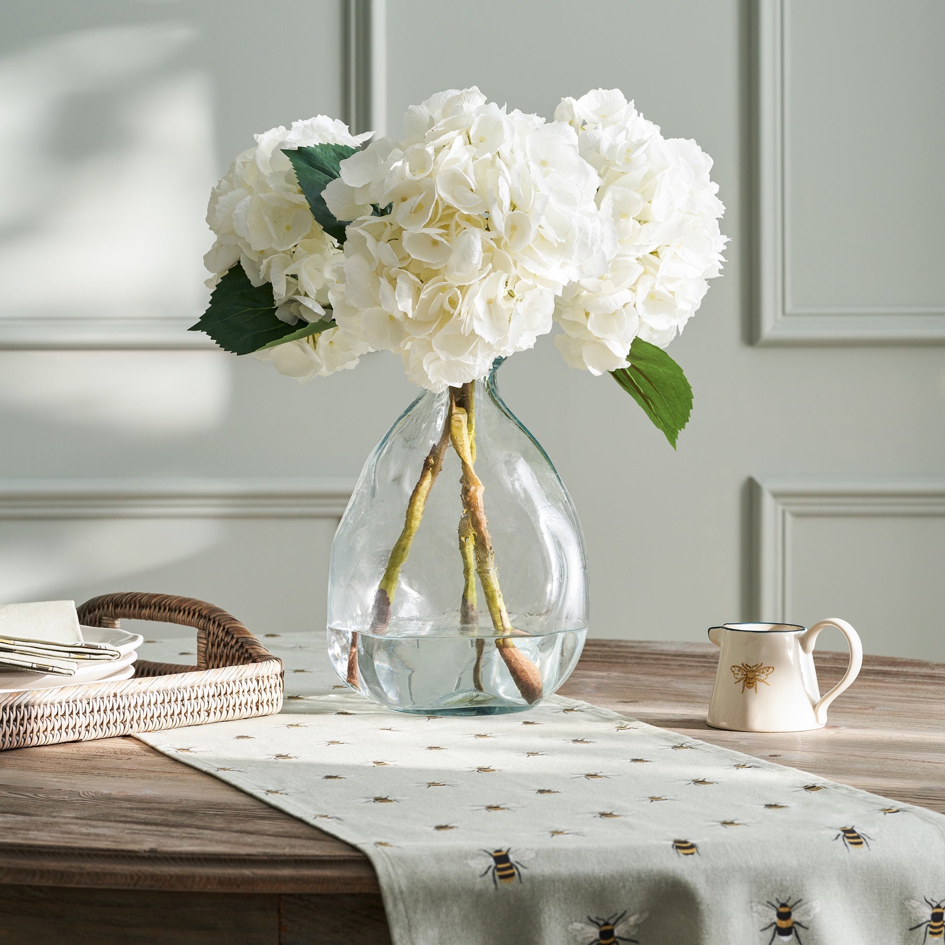 Faux Mophead Hydrangea - White