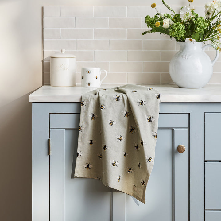 Bees Tea Towel by Sophie Allport