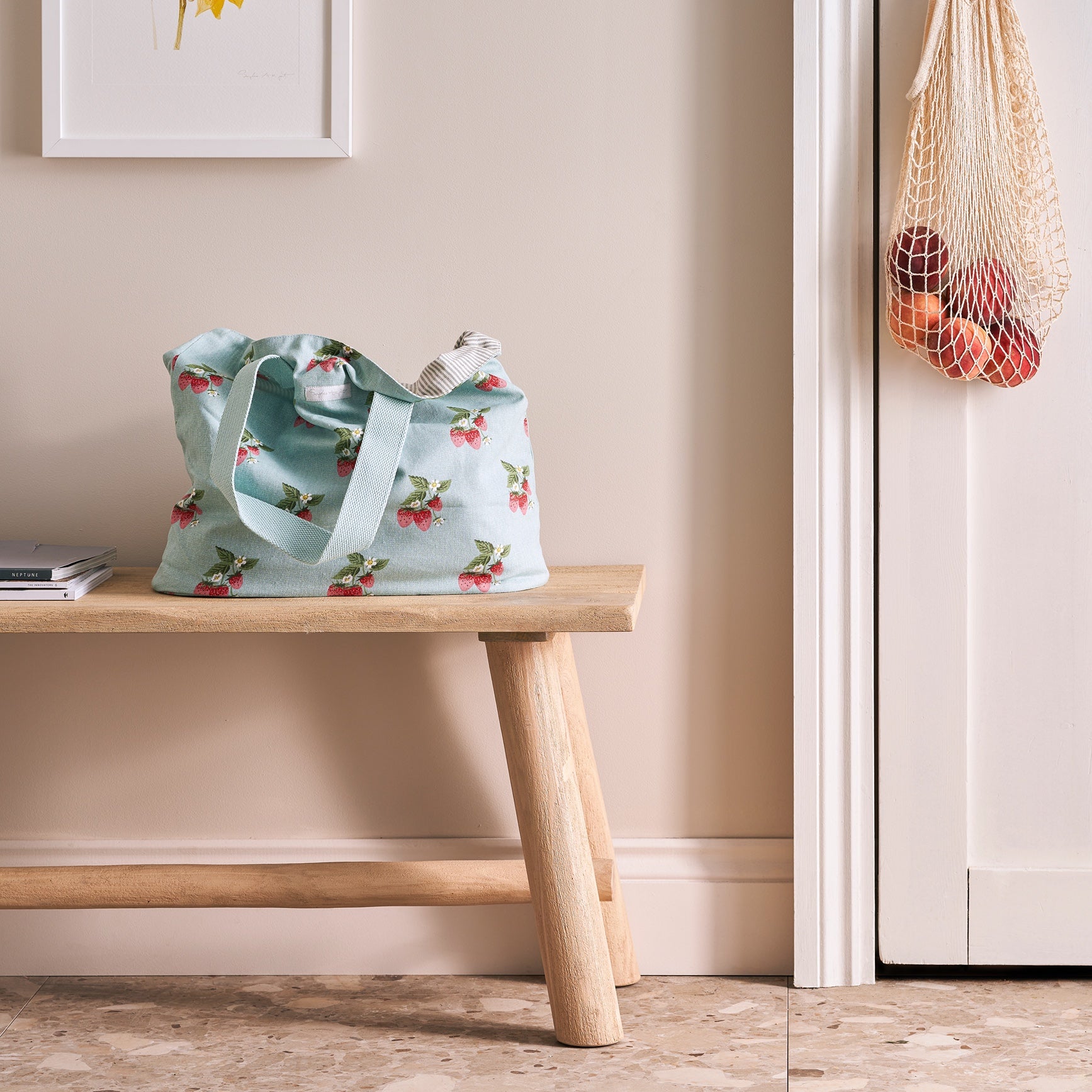 Strawberries Blue Everyday Bag by Sophie Allport