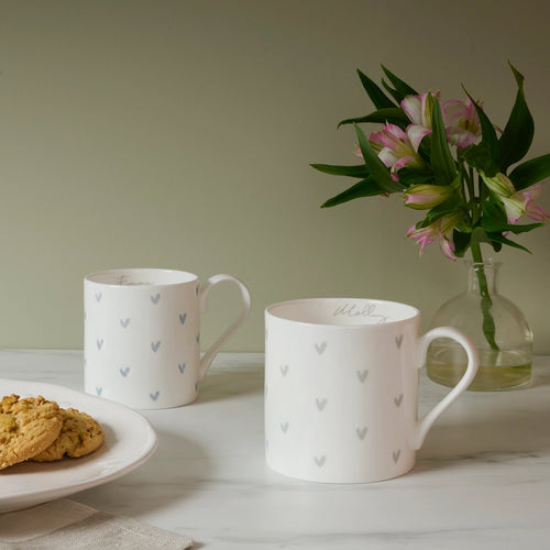 Hearts Mug (Grey) by Sophie Allport
