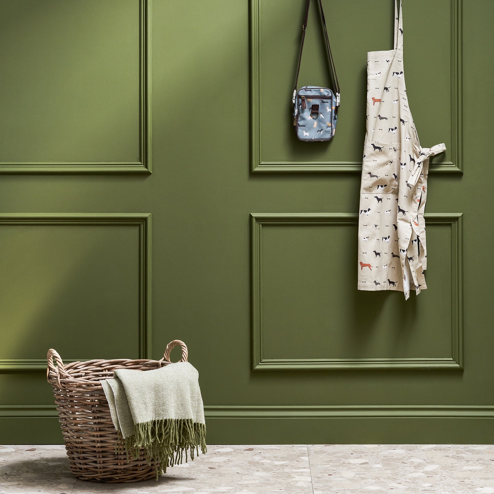 Rich khaki green paint by Sophie Allport