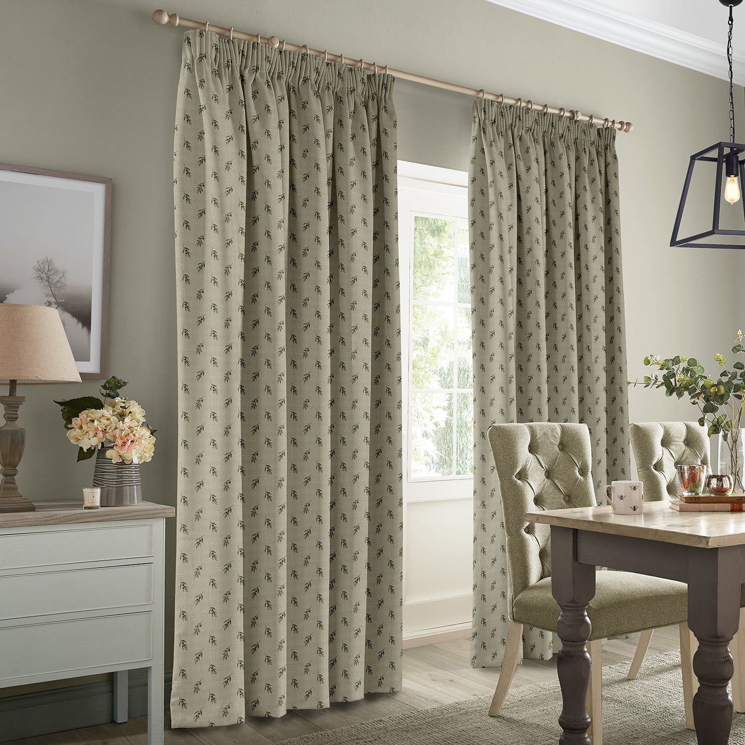 Olive Linen Look Made to Measure Curtains