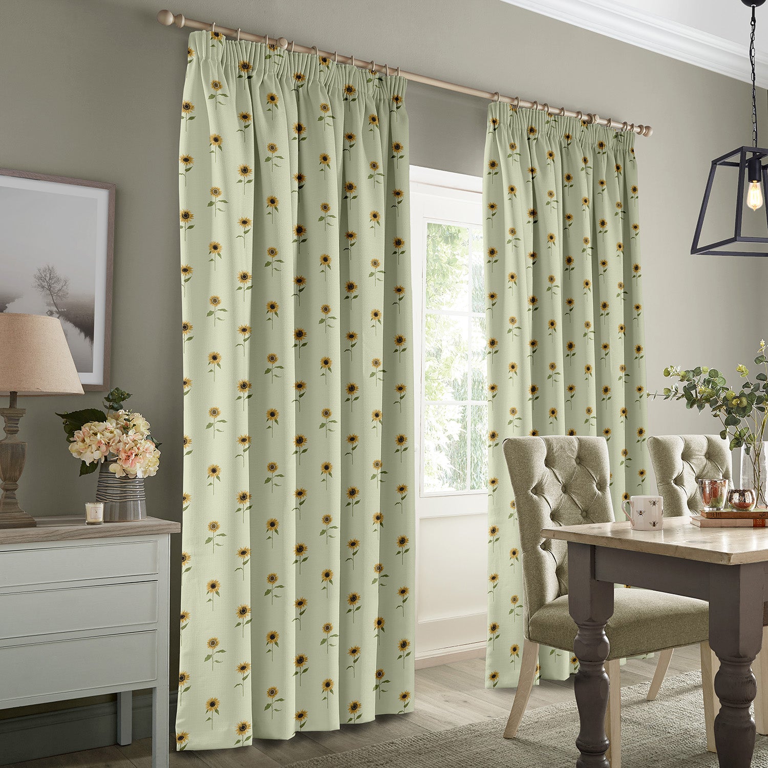 Sunflower Pale Green Made to Measure Curtains
