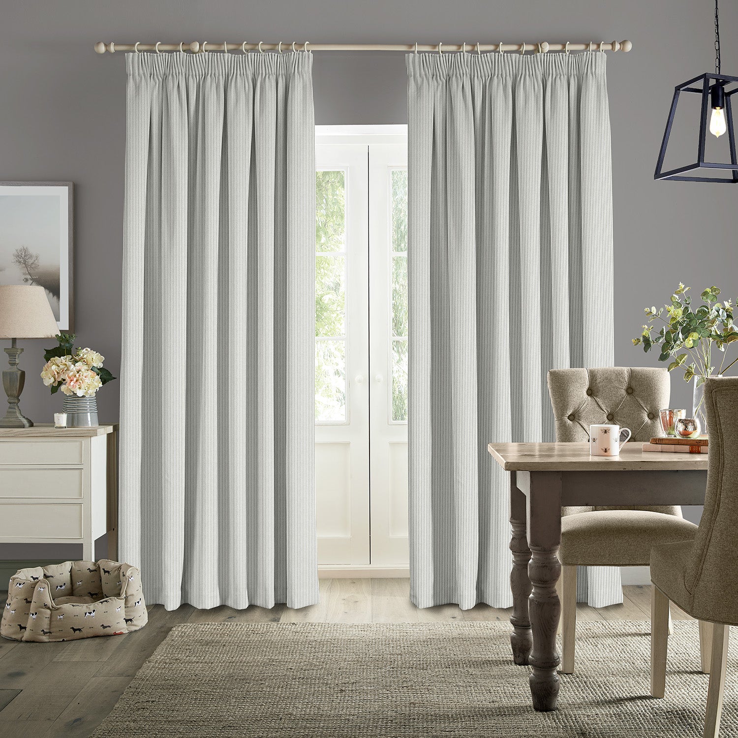 Stamford Stripe Grey Made to Measure Curtains