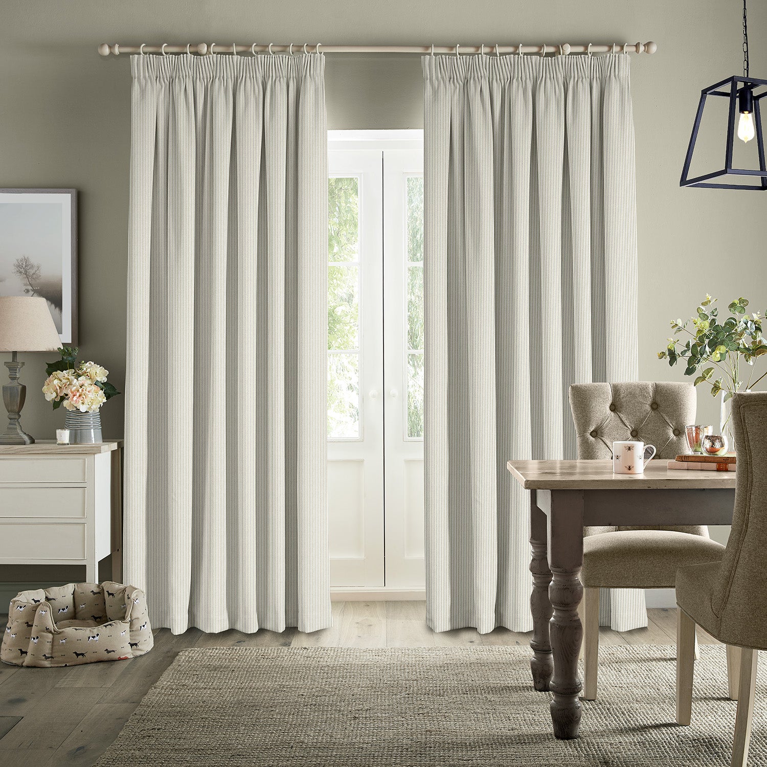 Stamford Stripe Natural Made to Measure Curtains
