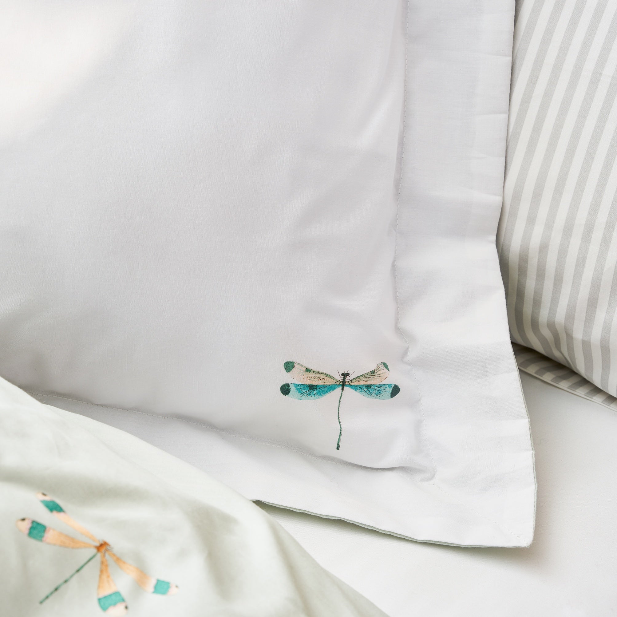 Dragonfly Pair of Oxford Pillow Cases by Sophie Allport