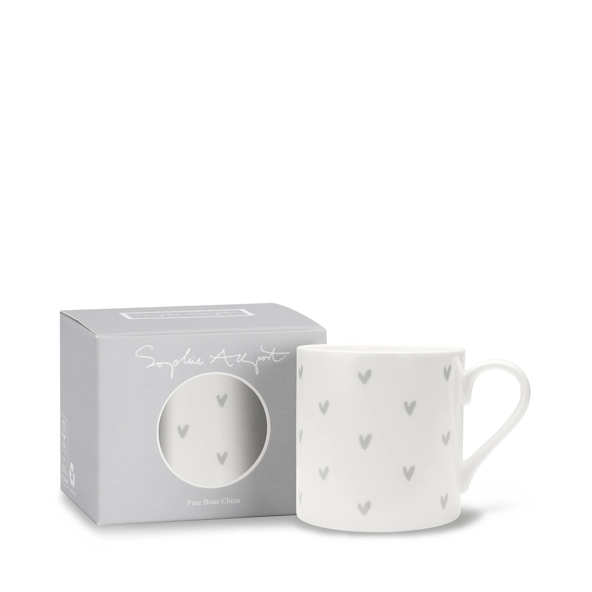 Hearts Grey Mug