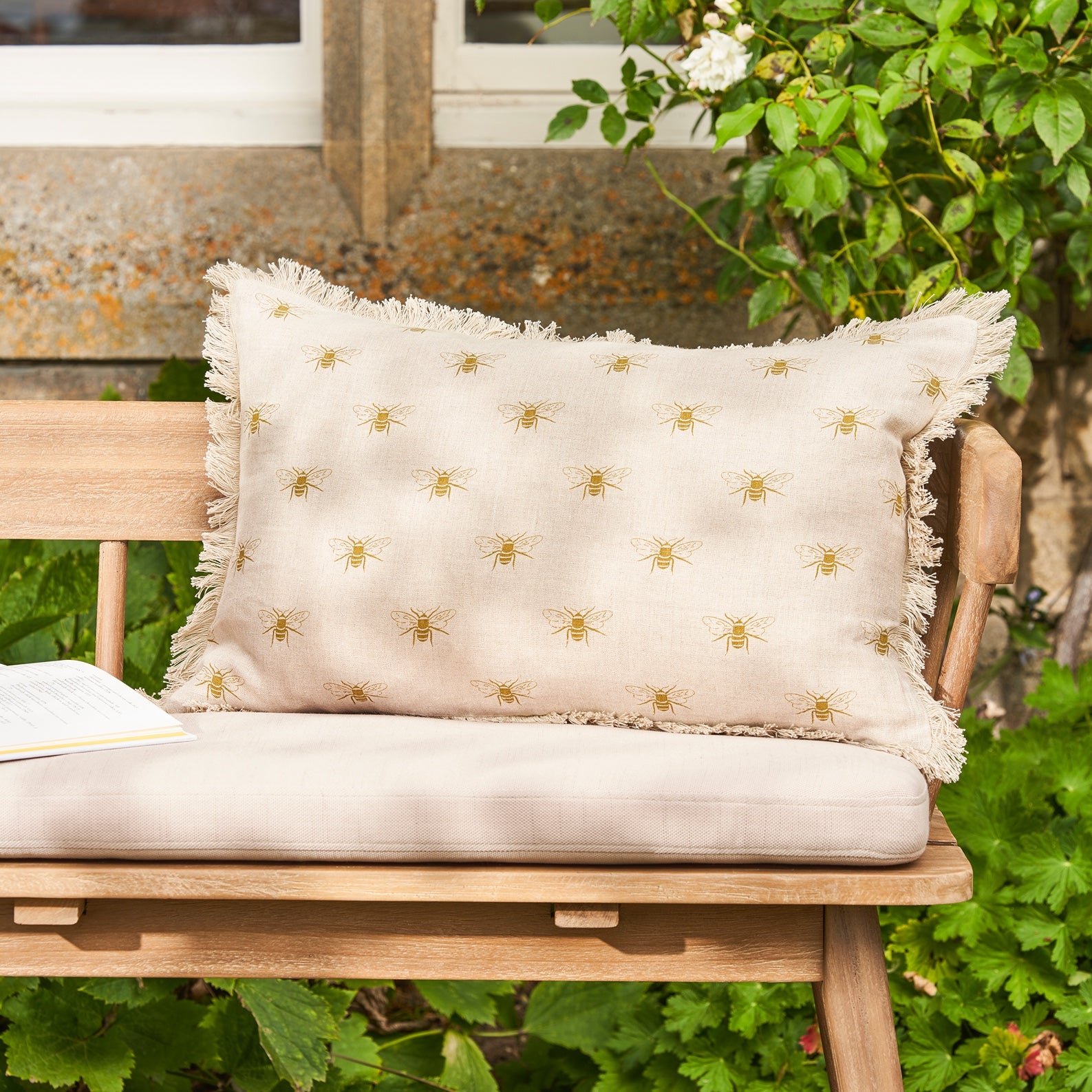 Bees Linen Cushion - Rectangular