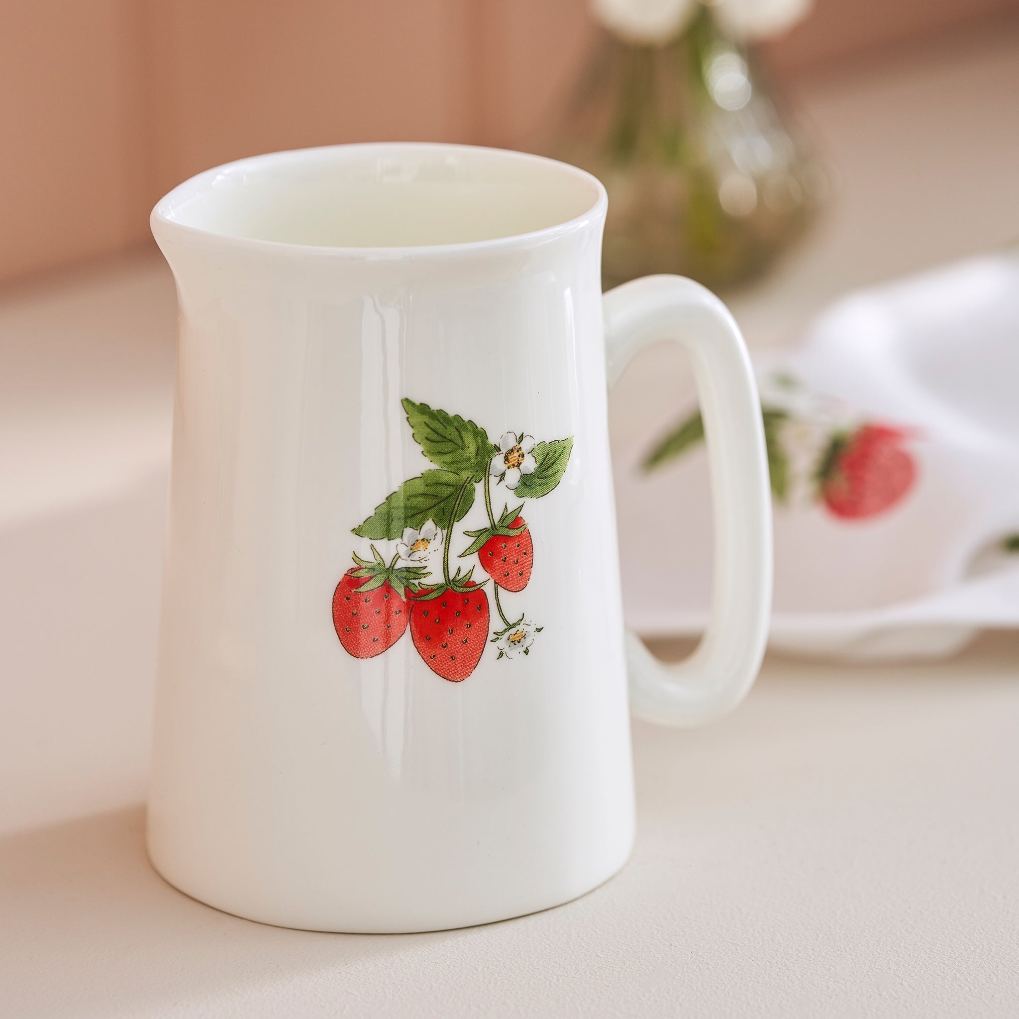 Strawberries Solo White Jug - Small