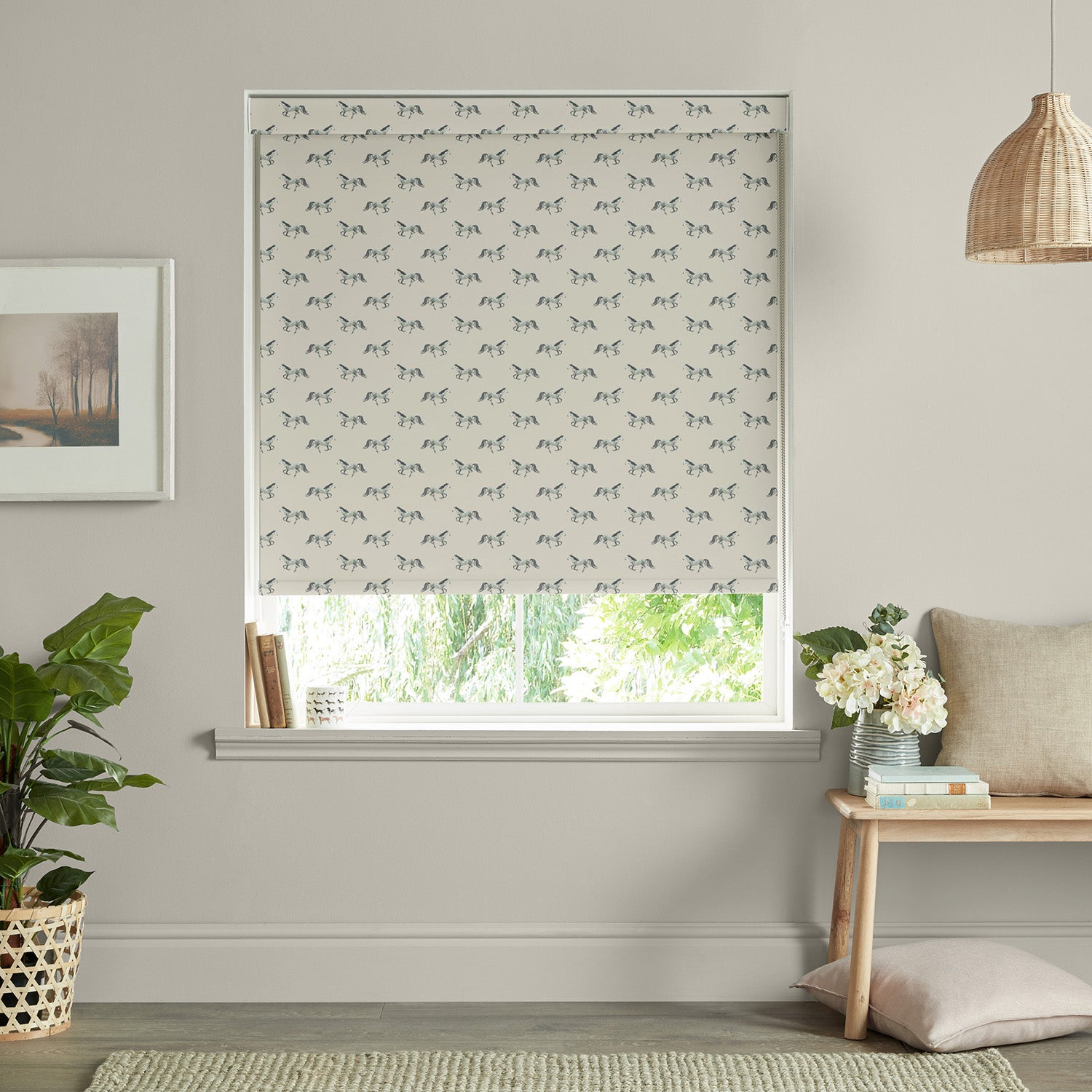 Grey Horse Made to Measure Roller Blind