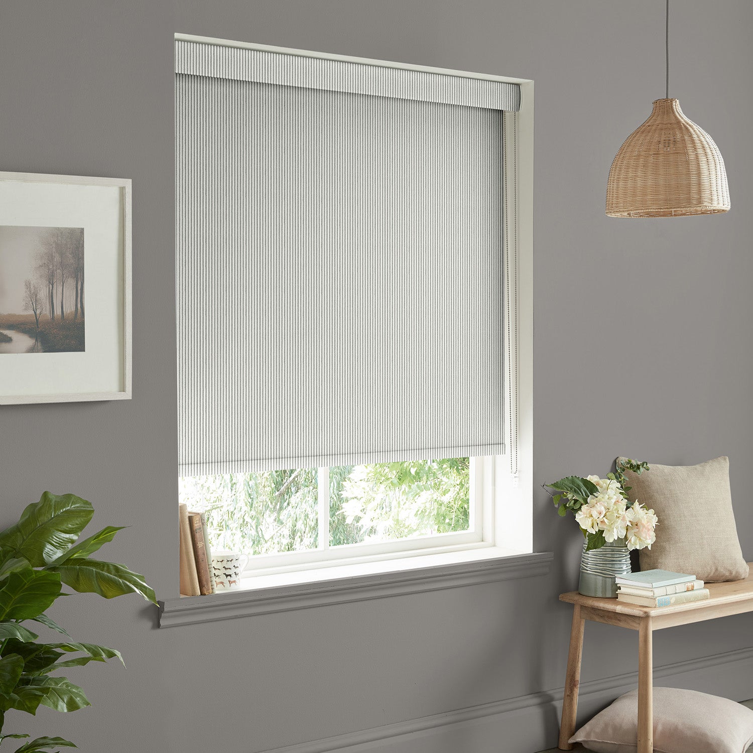 Stamford Stripe Grey Made to Measure Roller Blind