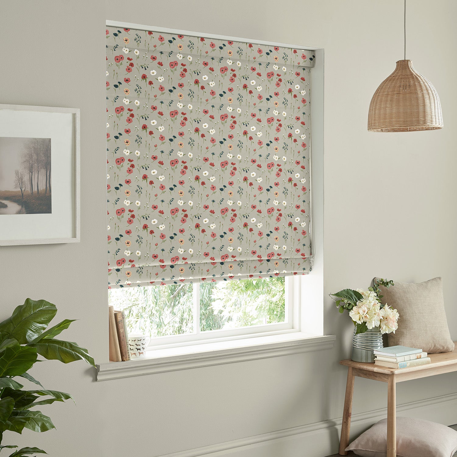 Poppy Meadow Red Made to Measure Roman Blind
