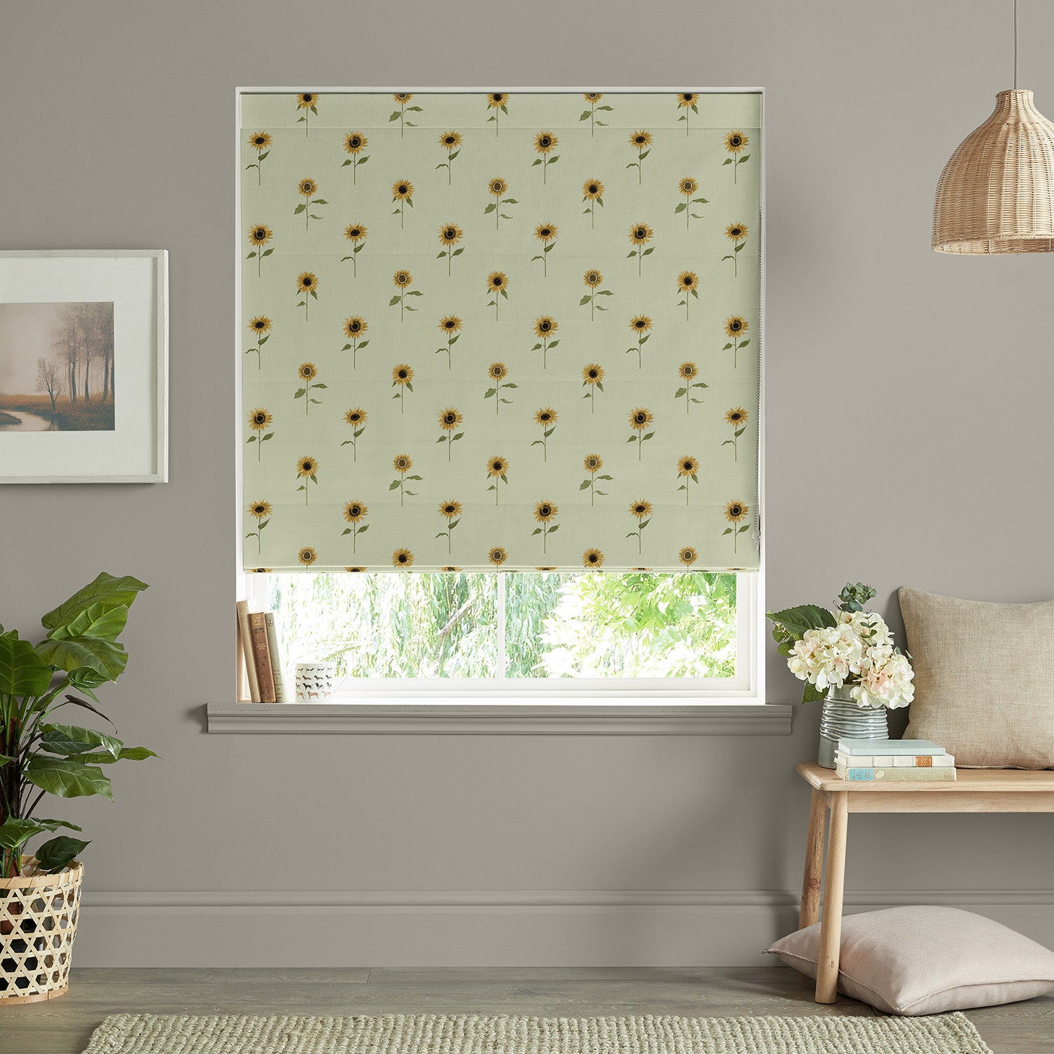 Sunflower Pale Green Made to Measure Roman Blind