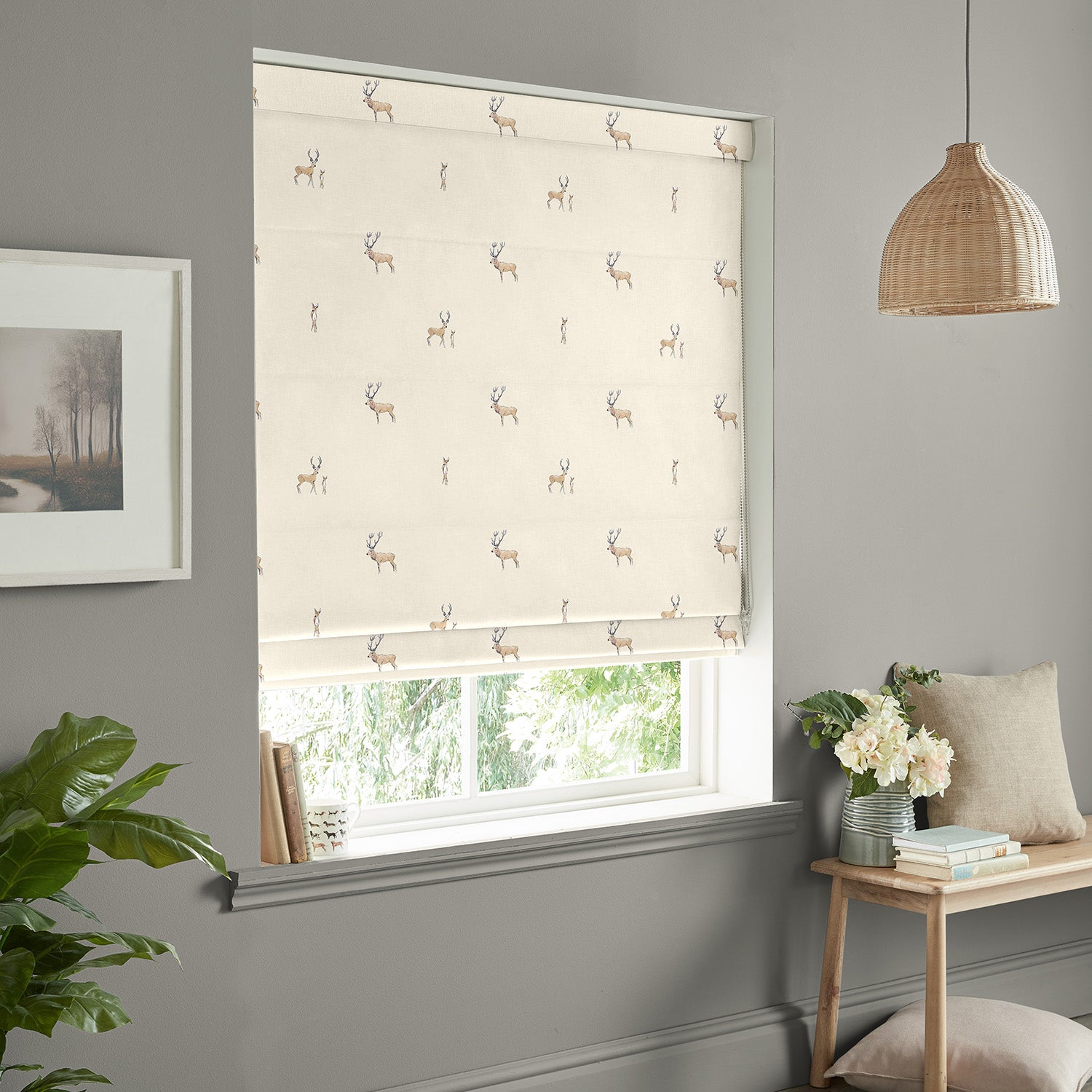 Stags Natural Made to Measure Roman Blind