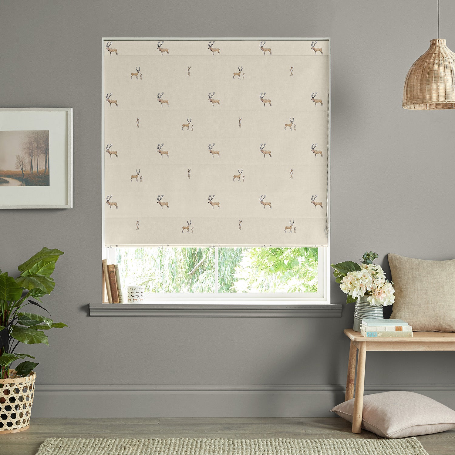 Stags Natural Made to Measure Roman Blind