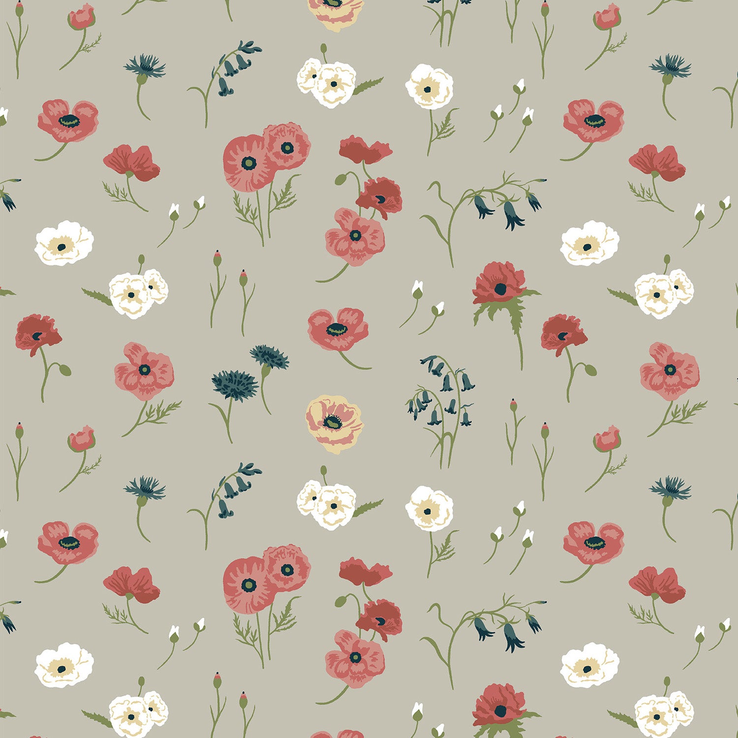 Poppy Meadow Red Roller Blind Sample