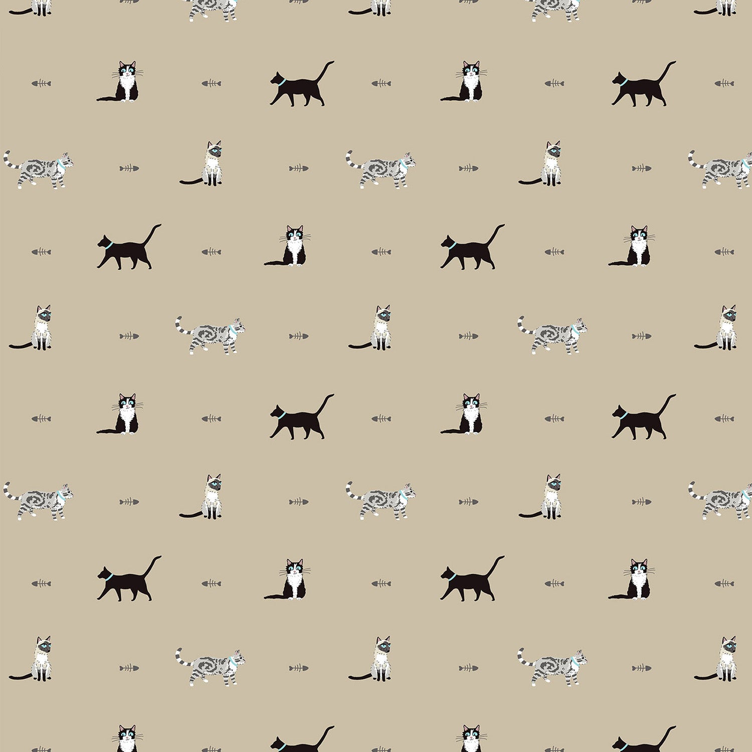 Purrfect Neutral Made to Measure Roman Blind