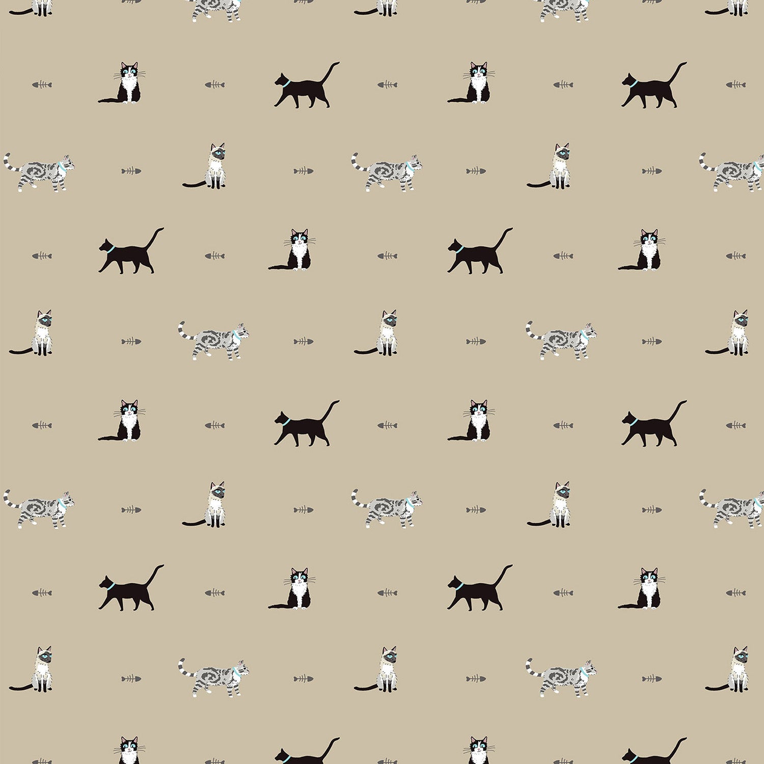 Purrfect Neutral Made to Measure Curtains