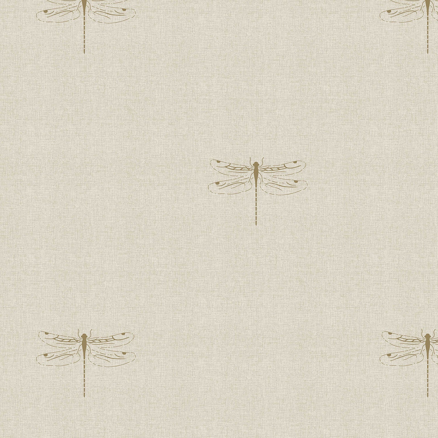 Dragonfly Gold Linen Look Curtains/Roman Blind Sample
