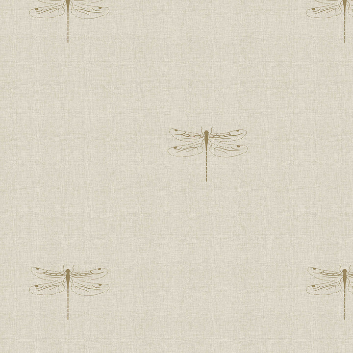 Dragonfly Gold Linen Look Roller Blind Sample