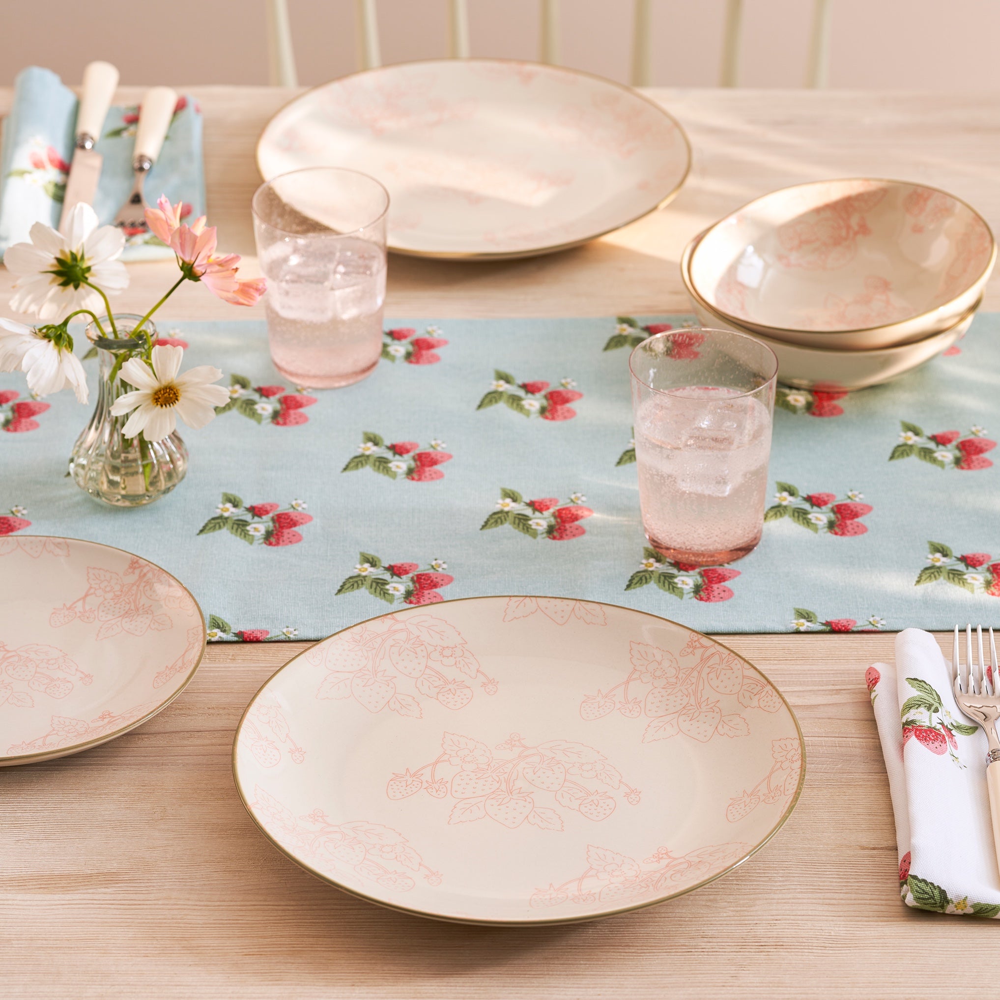 Strawberries Stoneware Dinner Plate by Sophie Allport