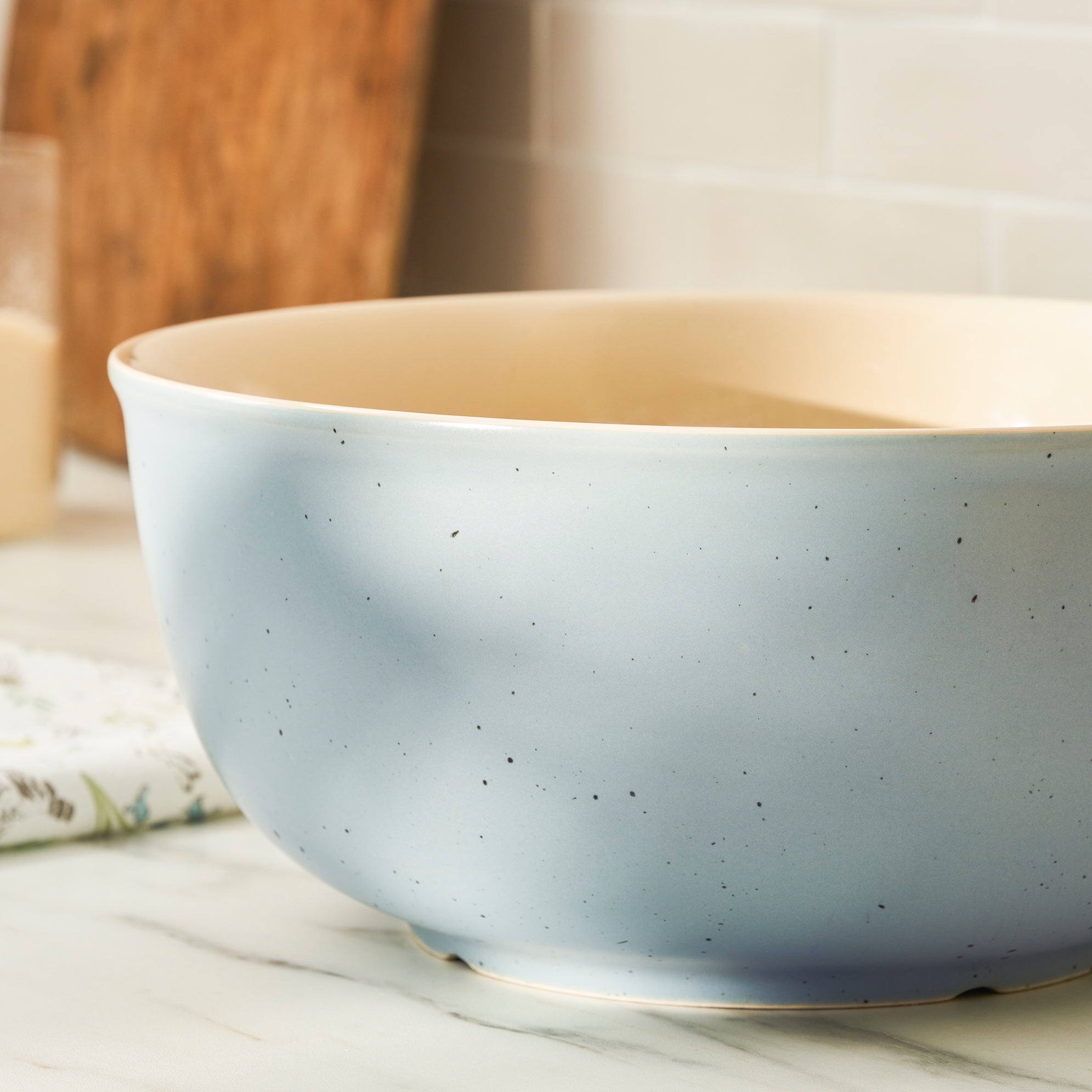 Speckled Stoneware Mixing Bowl - Blue