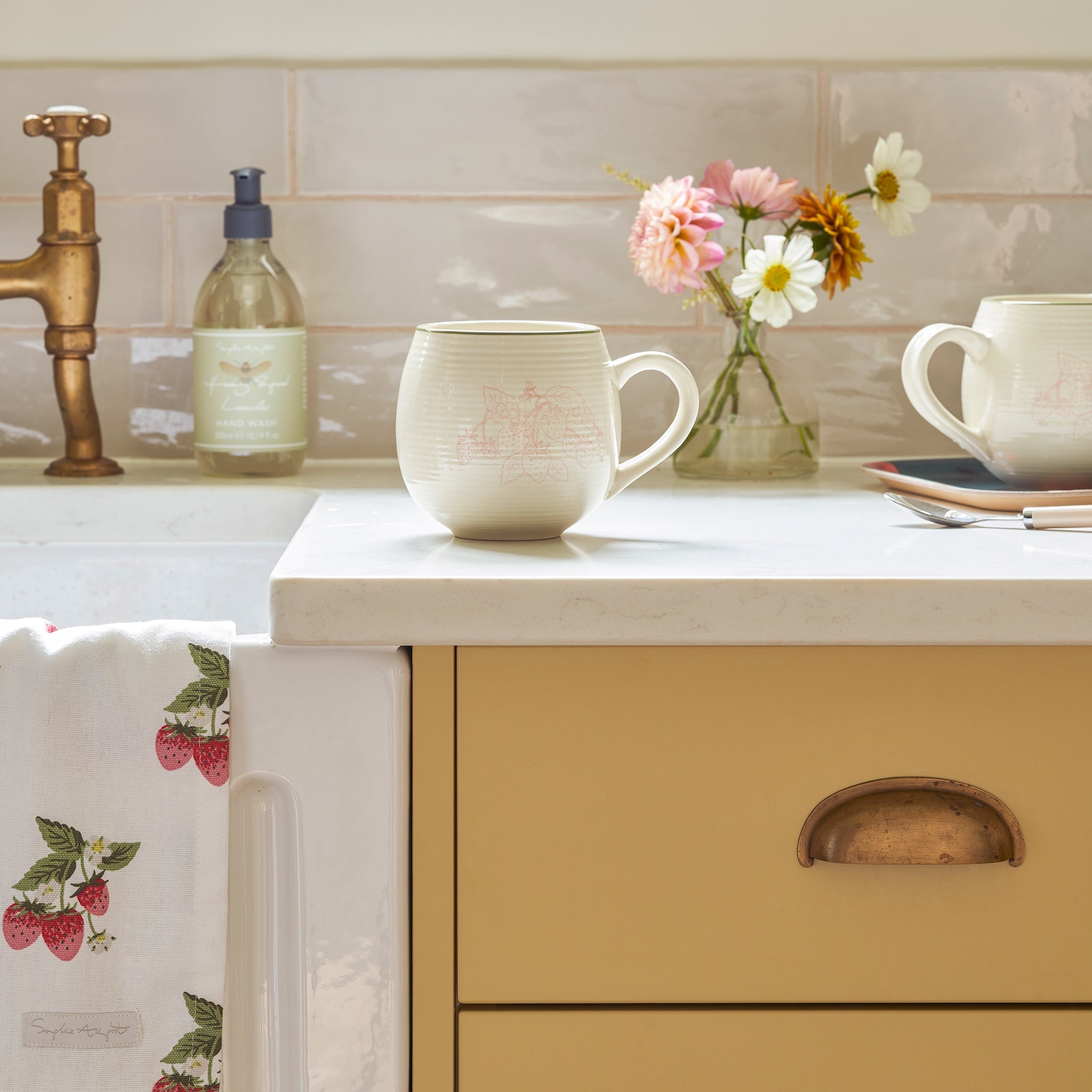 Strawberries Solo Stoneware Mug by Sophie Allport