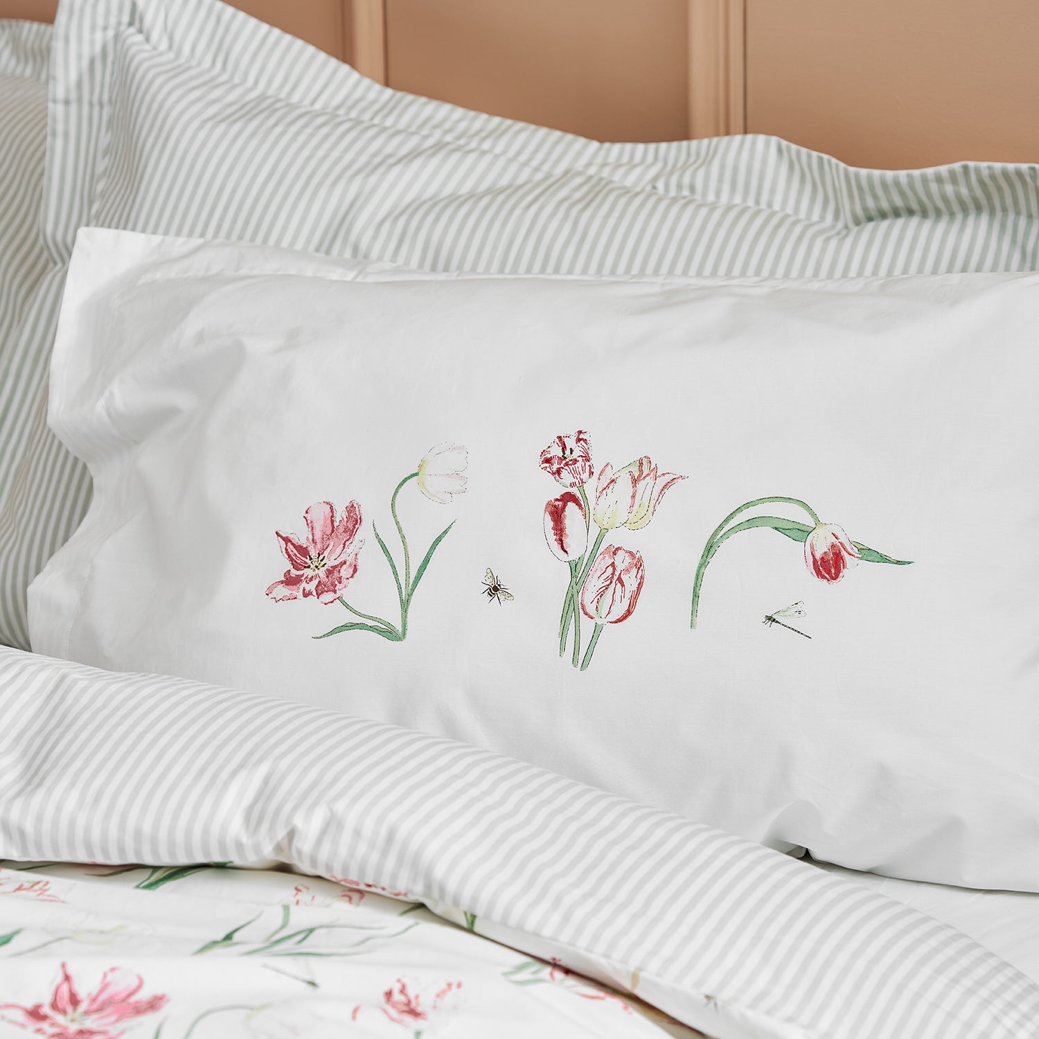 Tulips Pair of Oxford Pillow Cases by Sophie Allport