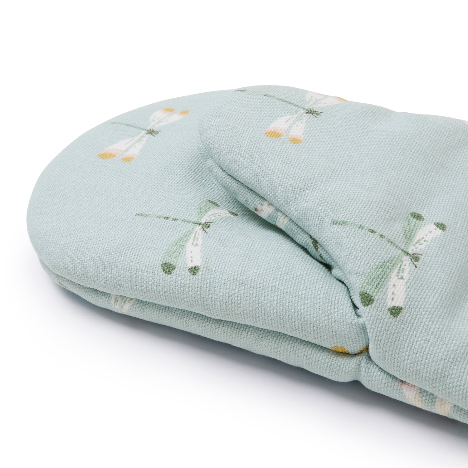 Blue oven mitt with dragonfly print by Sophie Allport handle detail