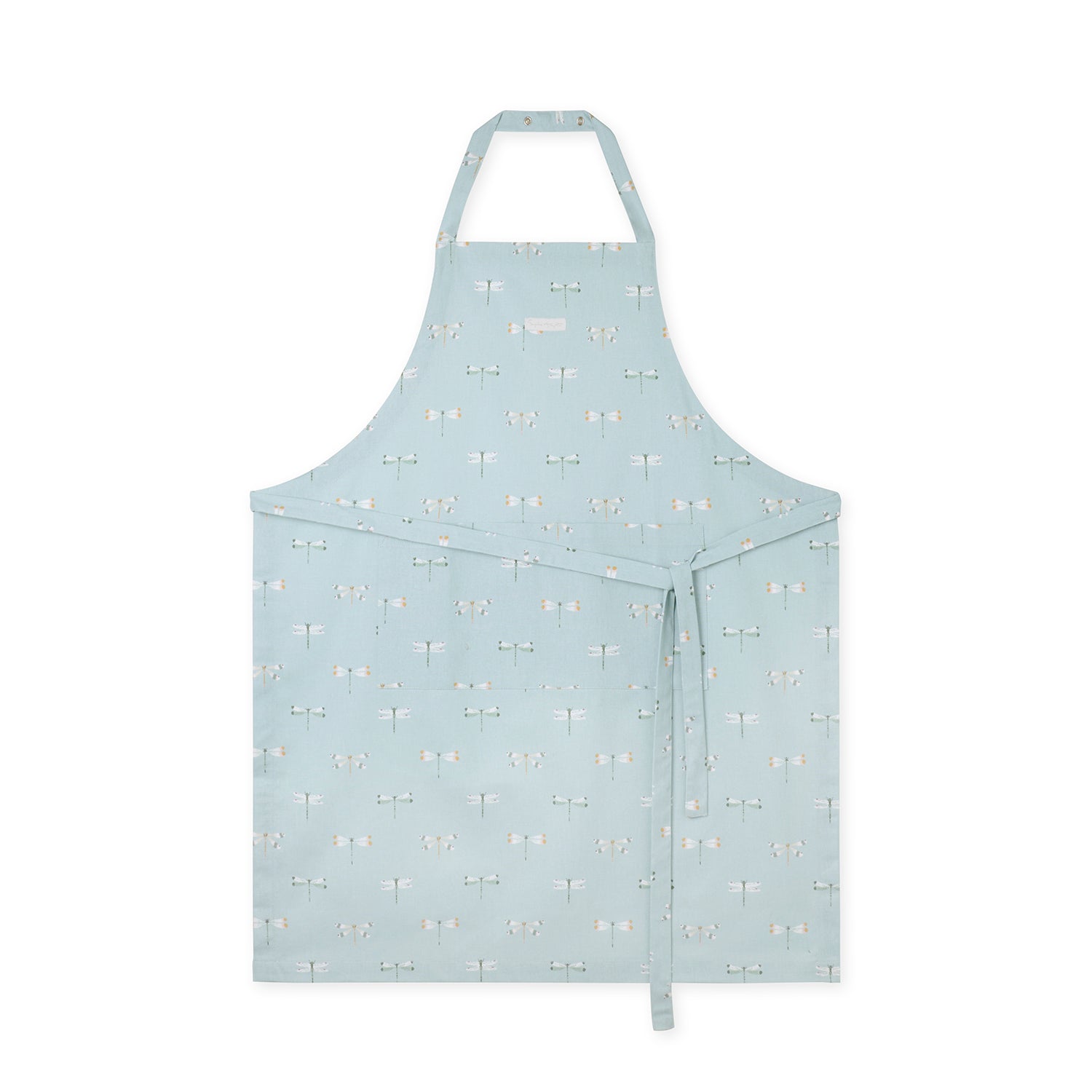 Blue dragonfly printed adult apron by Sophie Allport front