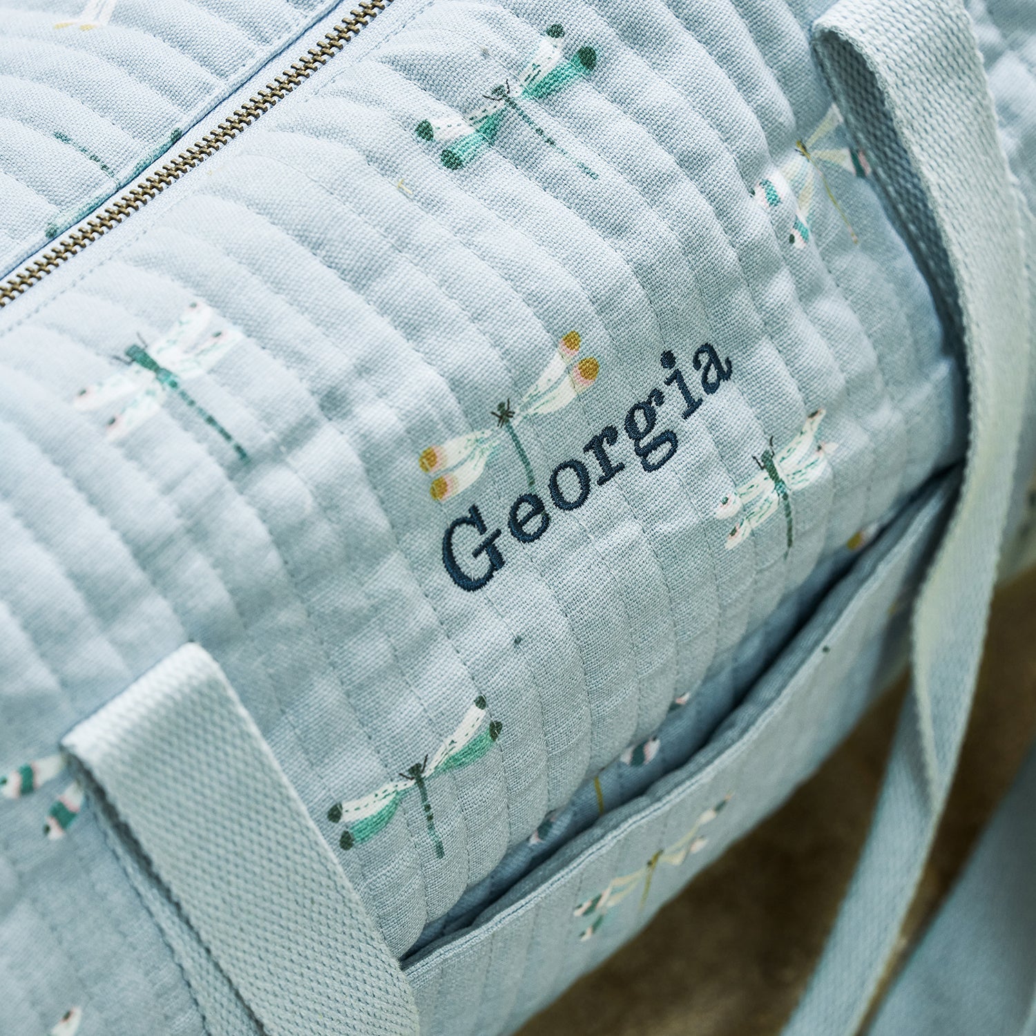 Watercolour Dragonfly Quilted Weekend Bag