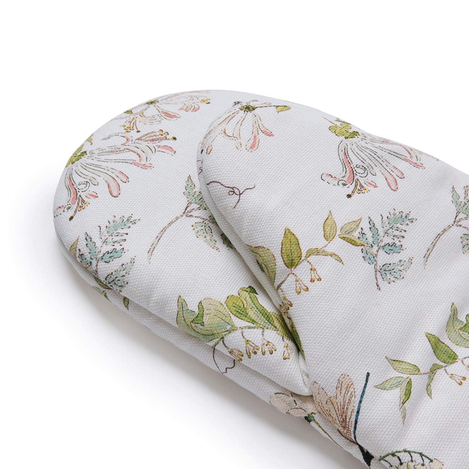White oven mitt with floral print by Sophie Allport handle detail