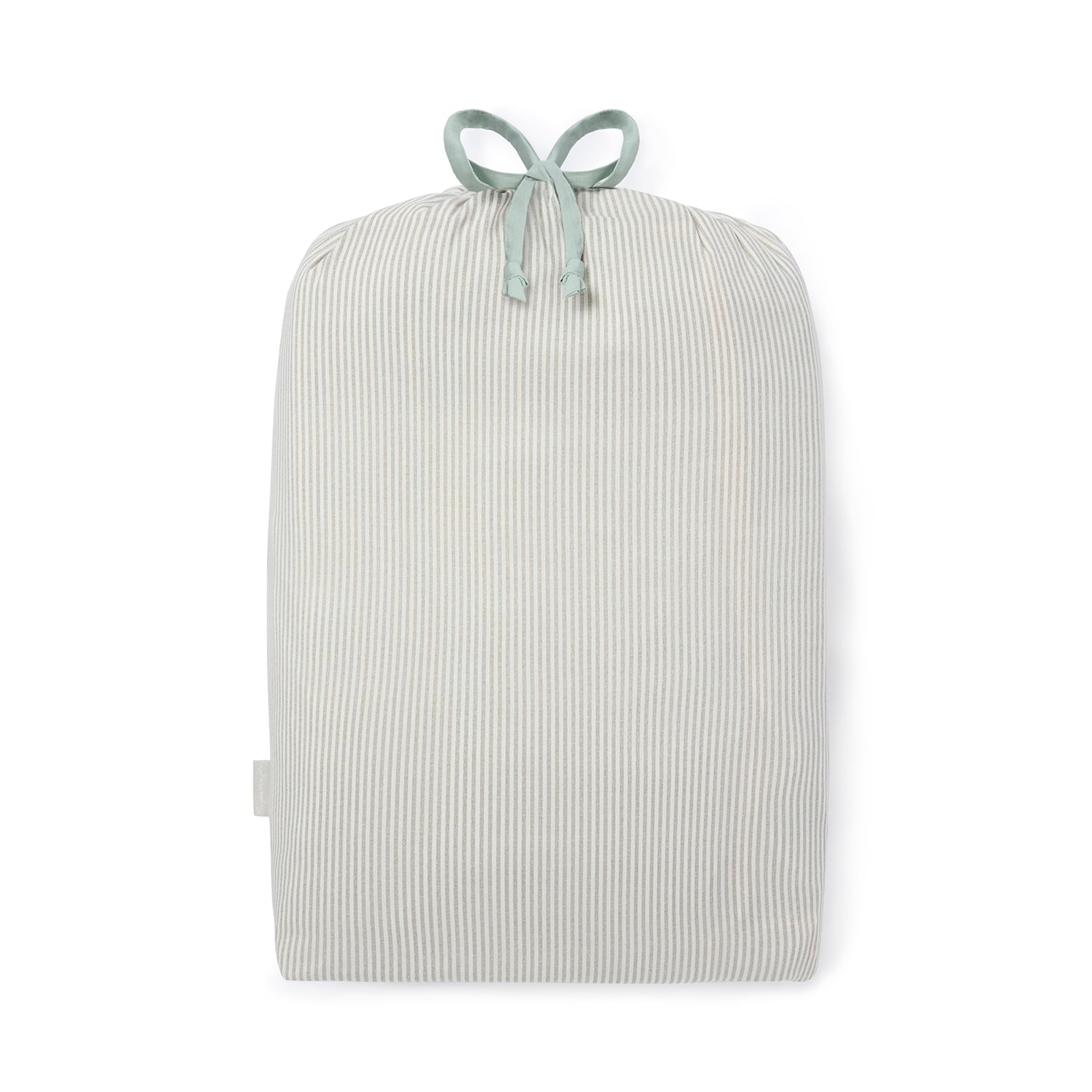 White quilted throw with floral print by Sophie Allport striped cotton bag