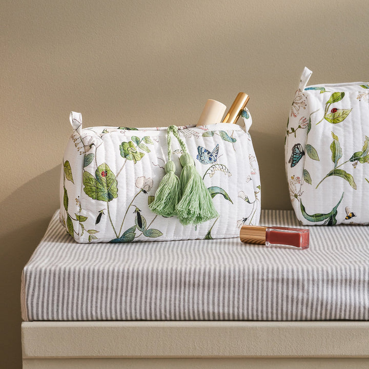 Wild Floral Quilted Makeup Bag