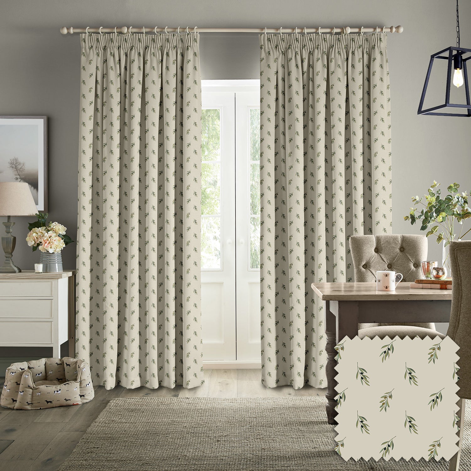 Olive Neutral Made to Measure Curtains by Sophie Allport