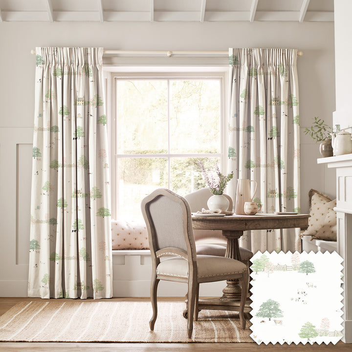 Spring Cottage White Made to Measure Curtains