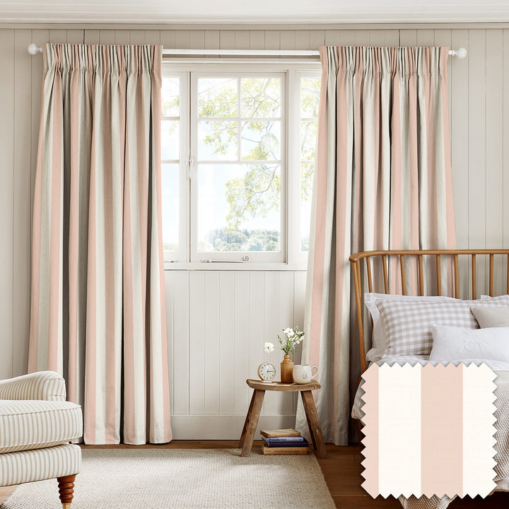 Witham Pink Stripe Made to Measure Curtains
