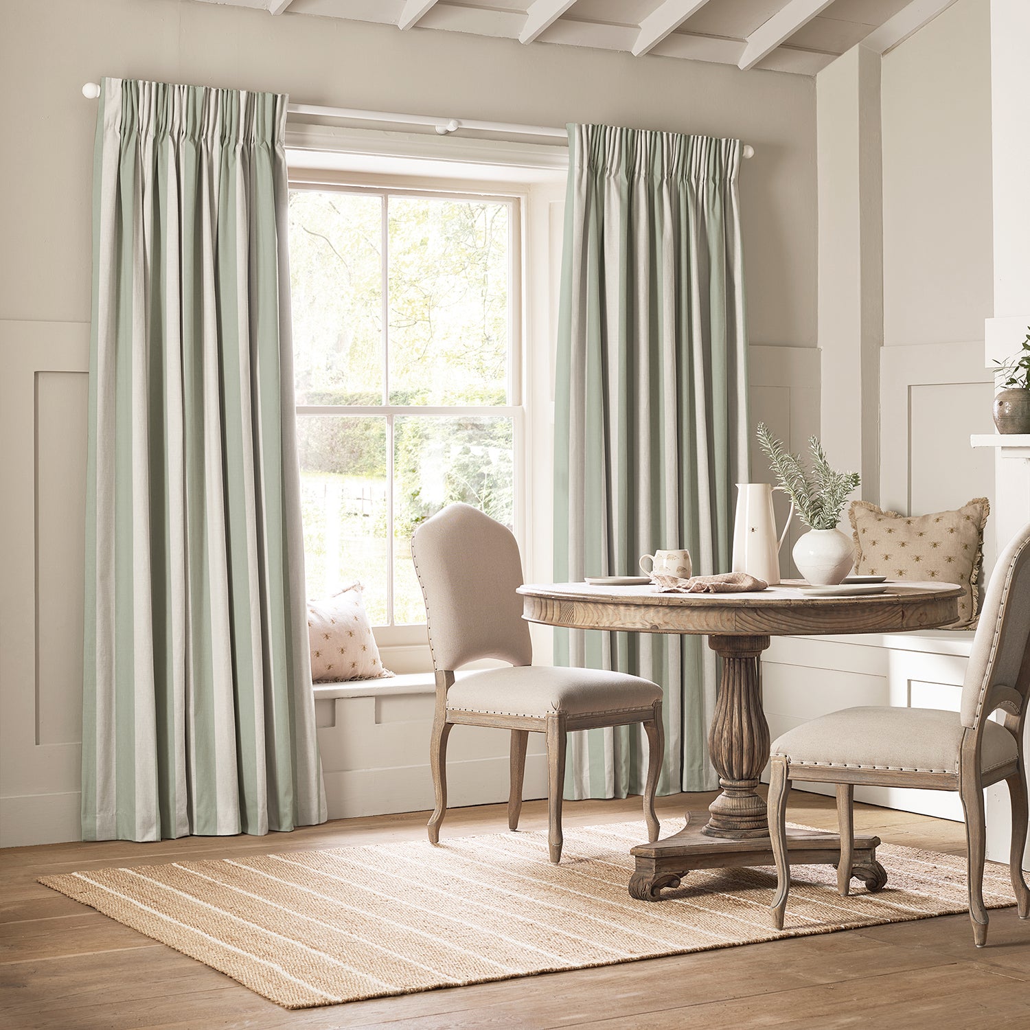 Witham Sage Stripe Made to Measure Curtains