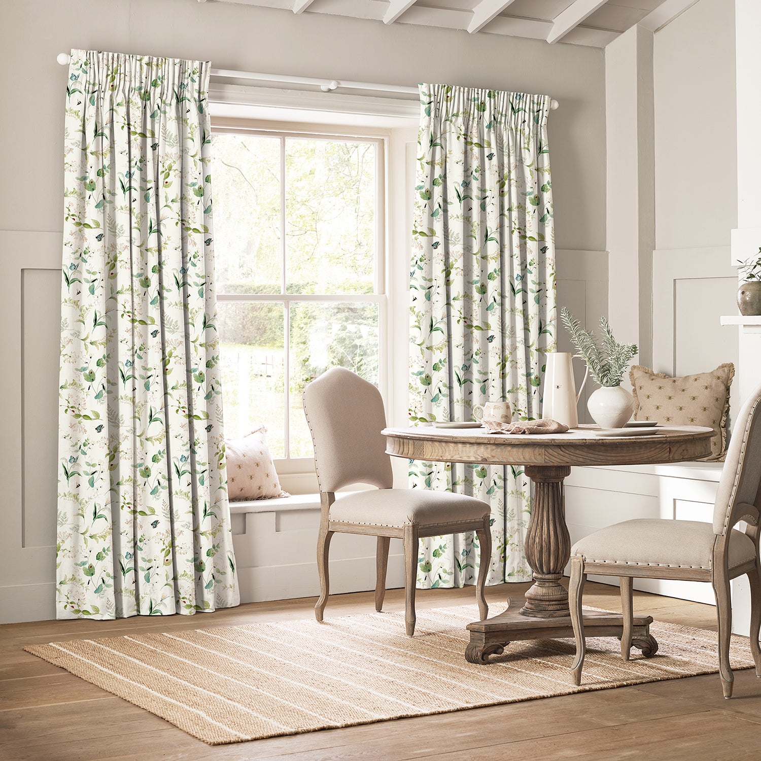 Wild Floral White Made to Measure Curtains