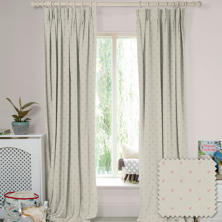 Hearts Blush Made to Measure Curtains